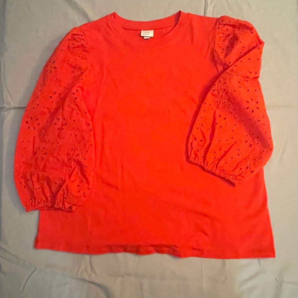 A New Day Eyelet 3/4 Sleeve Top